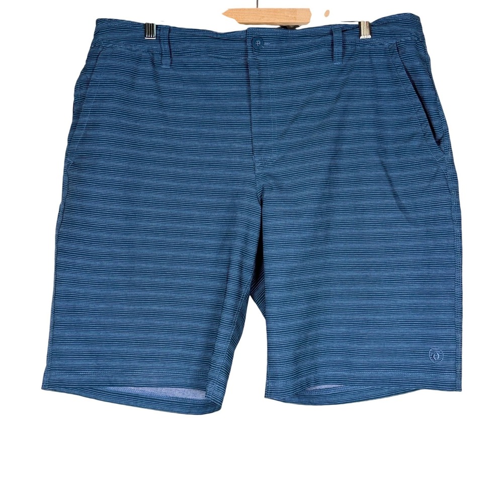 Hang‎ Ten Mens Blue Striped Hybrid Walk Shorts Size 38 Stretch Surf Beach Summer